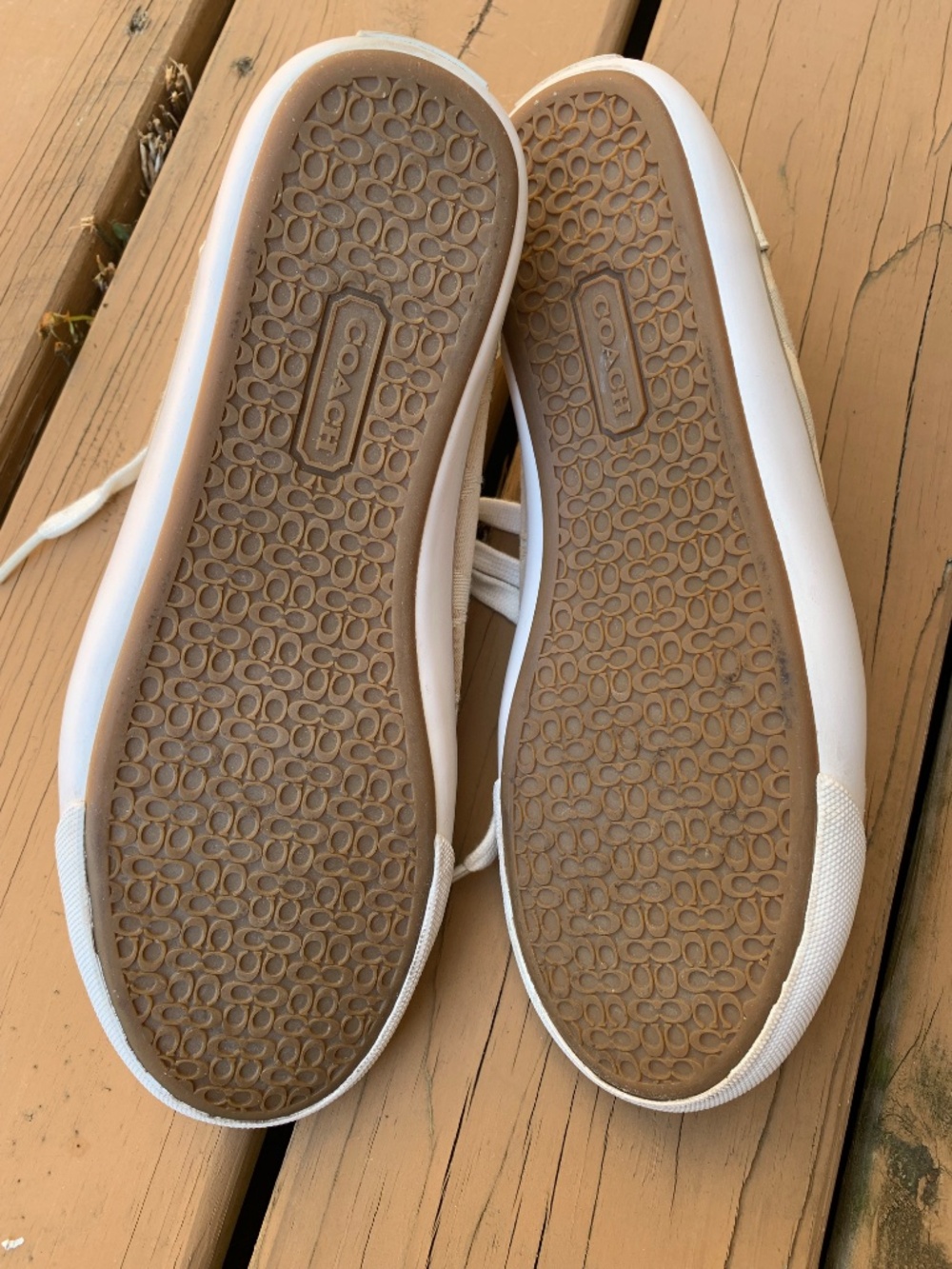 Coach Barrett Signature Monogram Canvas Beige Sneakers Size 7.5B - Picture 6 of 7